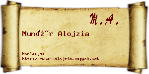 Munár Alojzia névjegykártya